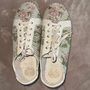 Valentino Women's Floral Lace Sneakers - White and Green
